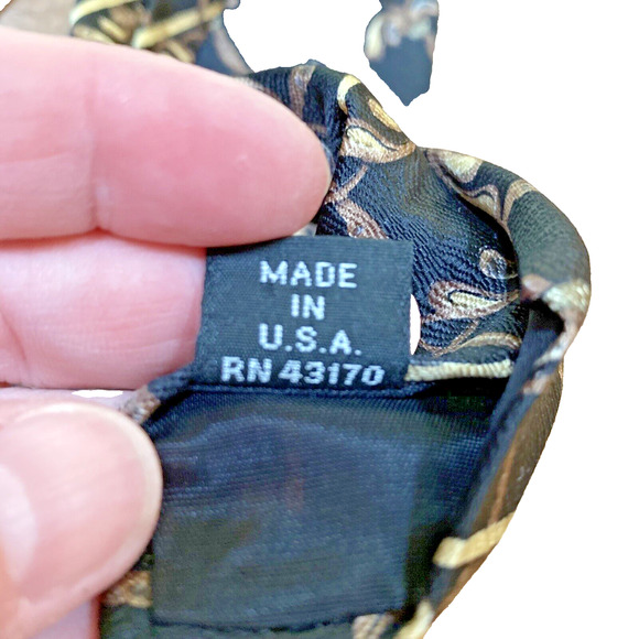 Vintage GEOFFREY BEENE Silk Tie Designer Mens Necktie Classic Black Tan 1980’s - Picture 6 of 7